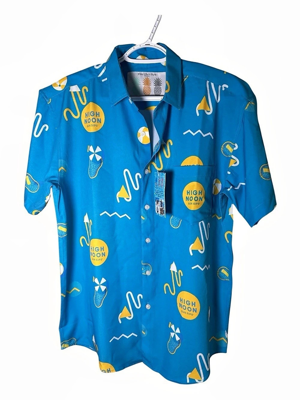NWT High Noon Sun Sips Tropical Bros Hawaiian Shirt Men’s Medium